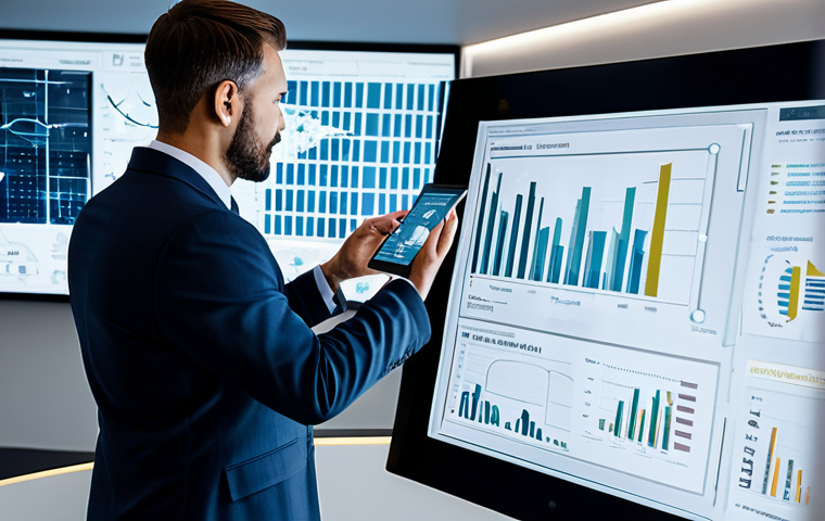 A professional, diverse real estate appraiser, fully clothed in a modest business suit, standing confidently in a futuristic, high-tech office. They are interacting with multiple holographic displays showing complex data visualizations, charts, and maps related to real estate trends and Big Data analysis. The environment features sleek design, ambient lighting, and digital interfaces. The appraiser holds a modern tablet, reflecting insightful data. The image emphasizes precision and advanced technology. safe for work, appropriate content, fully clothed, professional, perfect anatomy, correct proportions, natural pose, well-formed hands, proper finger count, natural body proportions, high-quality digital illustration, professional photography style.