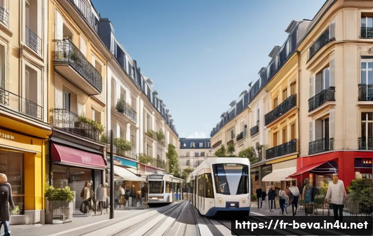 건축평가사 초보자가 꼭 알아야 할 팁 - A detailed urban real estate scene in a French city neighborhood, showcasing a mix of mid-rise resid...
