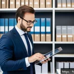 Home 19 건축평가 전문가가 알아야 할 최신 법률 - A professional real estate expert in a modern French office environment, wearing smart business atti...