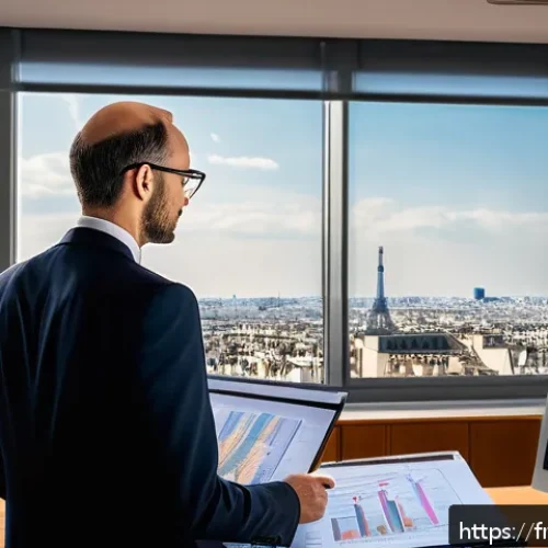 Home 30 건축평가사가 직면하는 윤리적 문제 - A professional real estate appraiser in a modern French office, carefully reviewing detailed propert...